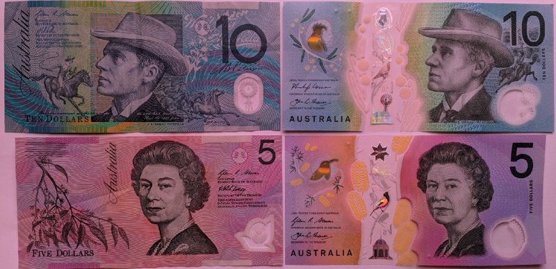 banknotes modified to show 20pc less green